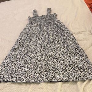 Floral Blue and White Kids Dress